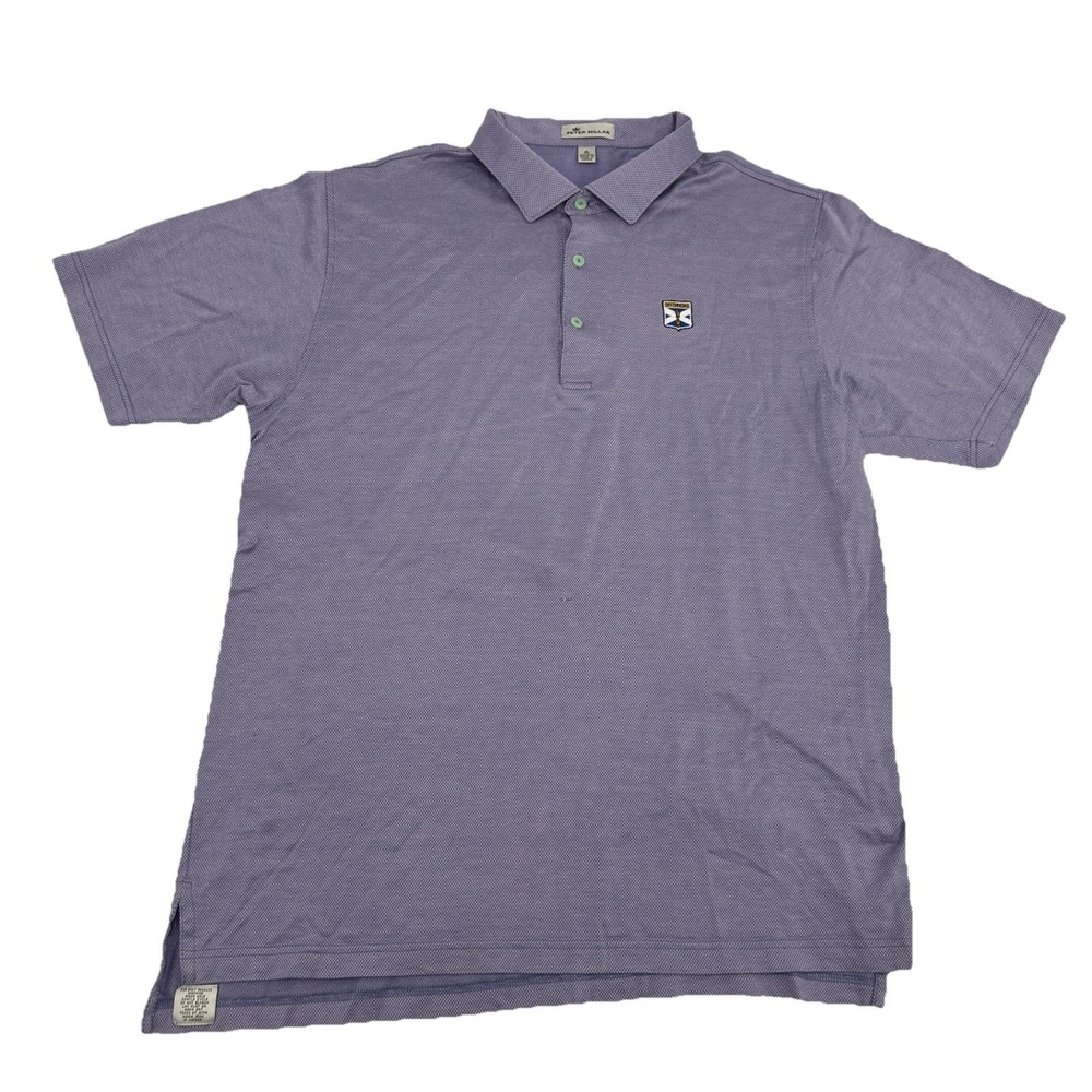 Peter Millar Shirt Men's XL Lavender‎ Geometric Performance Kinloch Golf Club